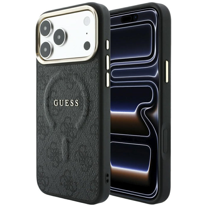 Калъф Guess Embossed 4G Classic MagSafe за iPhone 17 Pro / 18 Pro - черен