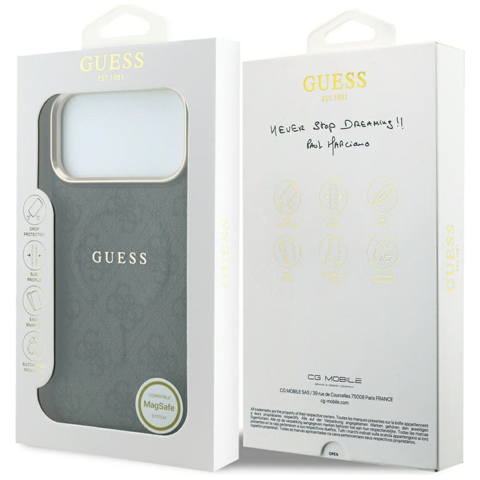 Калъф Guess Embossed 4G Classic MagSafe за iPhone 17 Pro Max / 18 Pro Max - черен