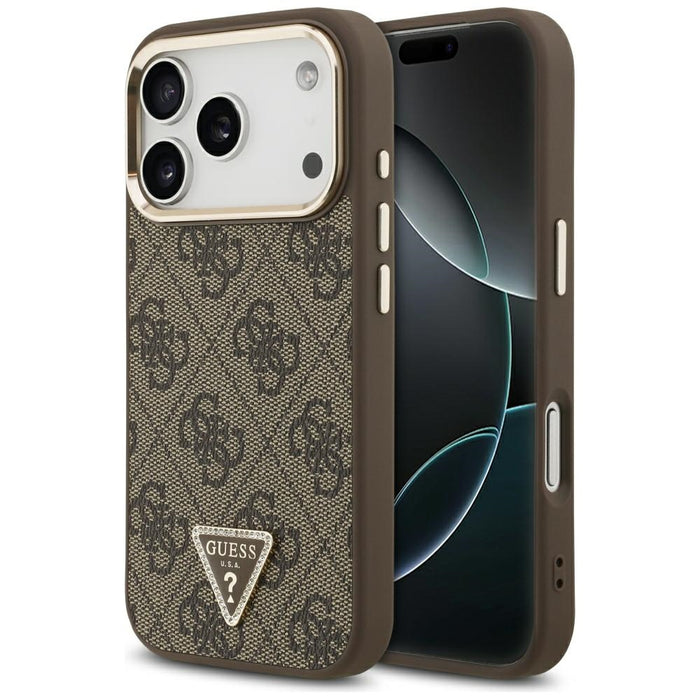 Калъф Guess 4G Triangle Logo MagSafe за iPhone 17 Pro / 18 Pro - кафяв