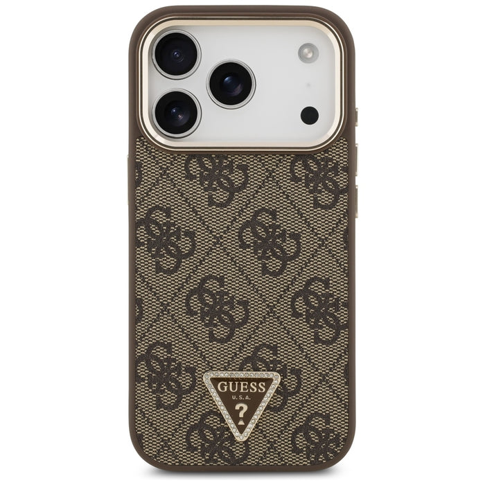 Калъф Guess 4G Triangle Logo MagSafe за iPhone 17 Pro / 18 Pro - кафяв