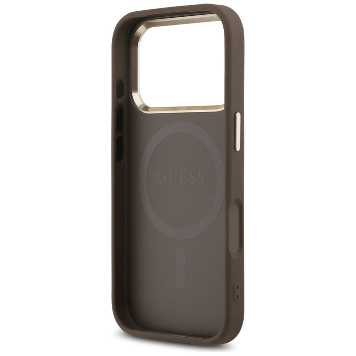Калъф Guess 4G Triangle Logo MagSafe за iPhone 17 Pro / 18 Pro - кафяв