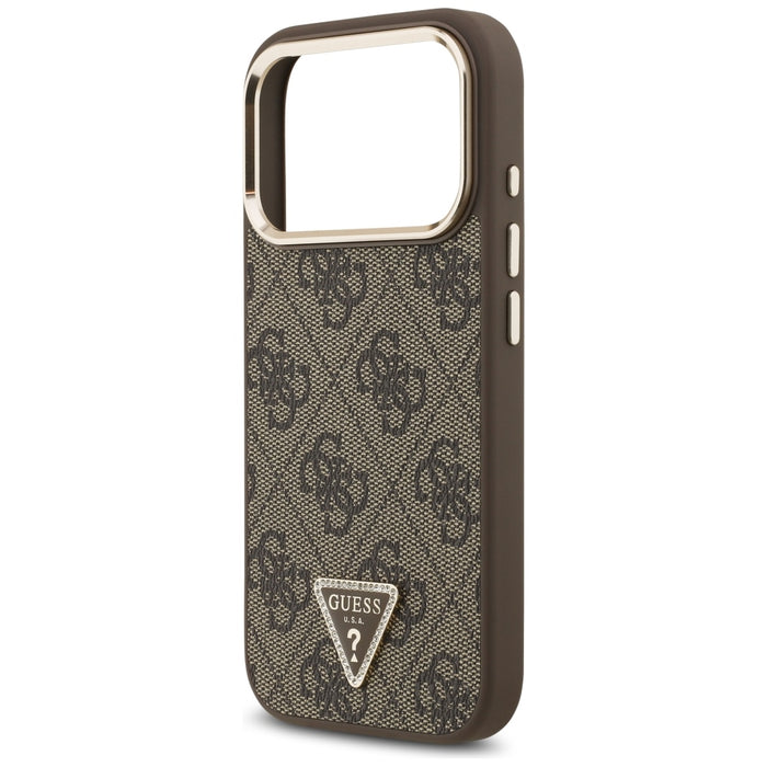 Калъф Guess 4G Triangle Logo MagSafe за iPhone 17 Pro / 18 Pro - кафяв