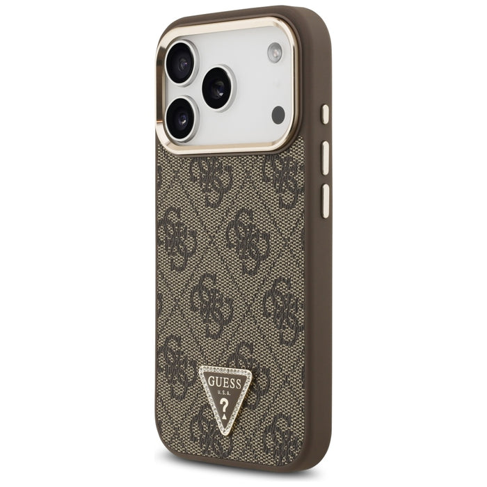 Калъф Guess 4G Triangle Logo MagSafe за iPhone 17 Pro / 18 Pro - кафяв