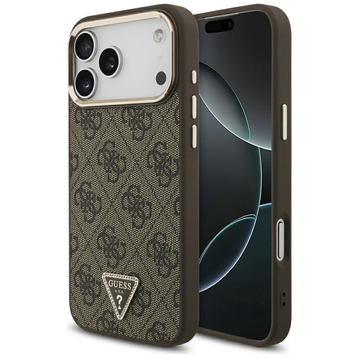 Калъф Guess 4G Triangle Logo MagSafe за iPhone 17 Pro Max / 18 Pro Max - кафяв
