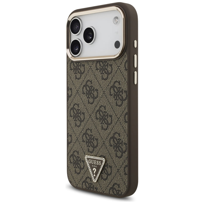 Калъф Guess 4G Triangle Logo MagSafe за iPhone 17 Pro Max / 18 Pro Max - кафяв