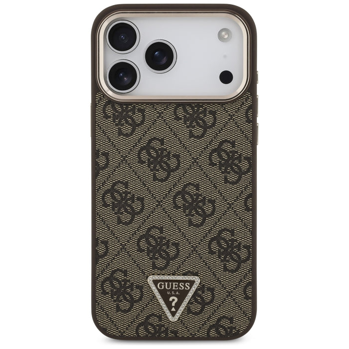 Калъф Guess 4G Triangle Logo MagSafe за iPhone 17 Pro Max / 18 Pro Max - кафяв