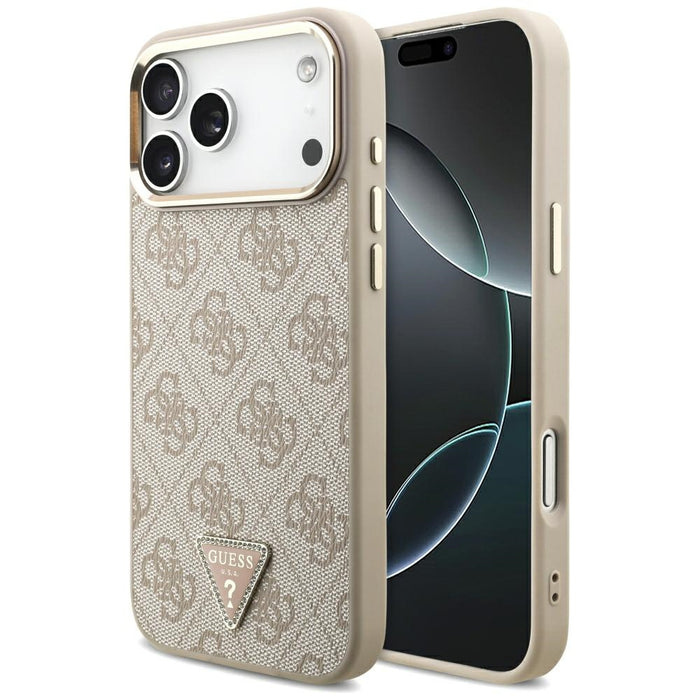 Калъф Guess 4G Triangle Logo MagSafe за iPhone 17 Pro Max / 18 Pro Max - Розово златист