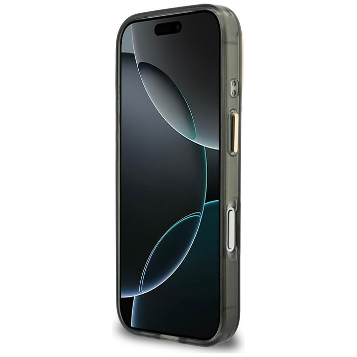 Метален калъф Guess IML 4G Script за iPhone 17 Pro / 18 Pro - черен