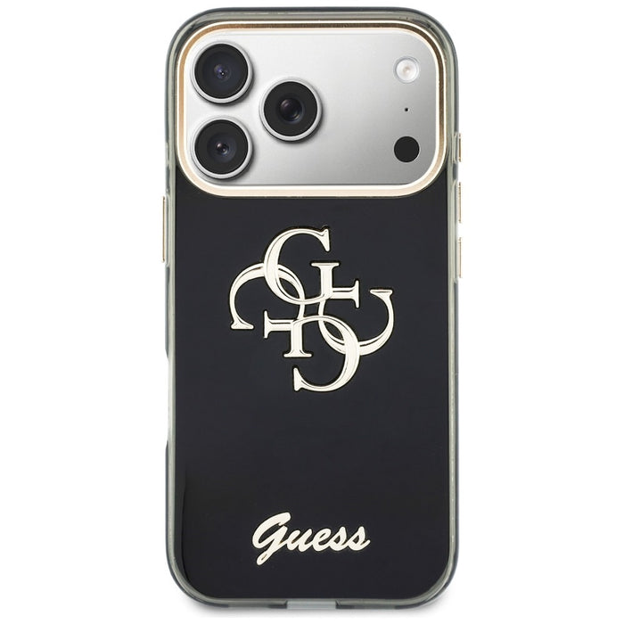 Метален калъф Guess IML 4G Script за iPhone 17 Pro Max / 18 Pro Max - черен