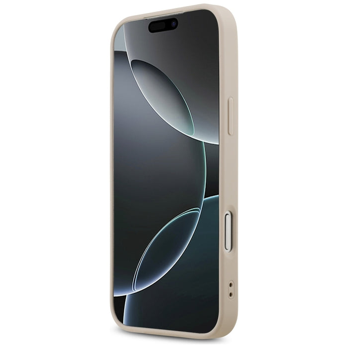 Кожен калъф Guess 4G Triangle Strass MagSafe за iPhone 17 Pro Max / 18 Pro Max - розов