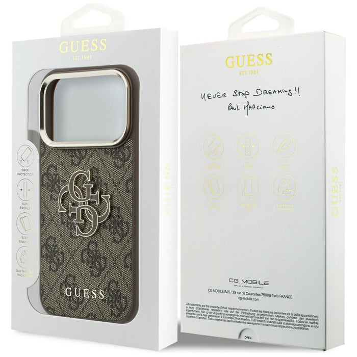 Калъф Guess 4G & Big Resin Logo за iPhone 17 Pro Max / 18 Pro Max - кафяв