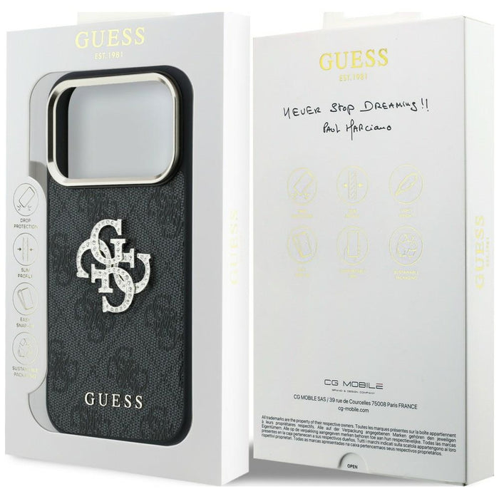 Калъф Guess 4G & Big Strass Logo за iPhone 17 Pro Max / 18 Pro Max - черен