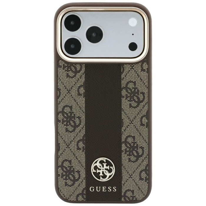 Калъф Guess 4G с кръгли и класически лога MagSafe за iPhone 17 Pro Max / 18 Pro Max - кафяв