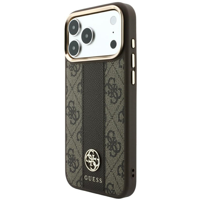 Калъф Guess 4G с кръгли и класически лога MagSafe за iPhone 17 Pro Max / 18 Pro Max - кафяв