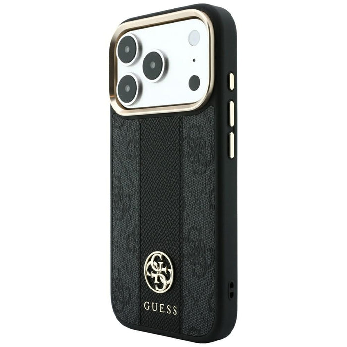 Калъф Guess 4G с кръгли и класически лога MagSafe за iPhone 17 Pro Max / 18 Pro Max - черен