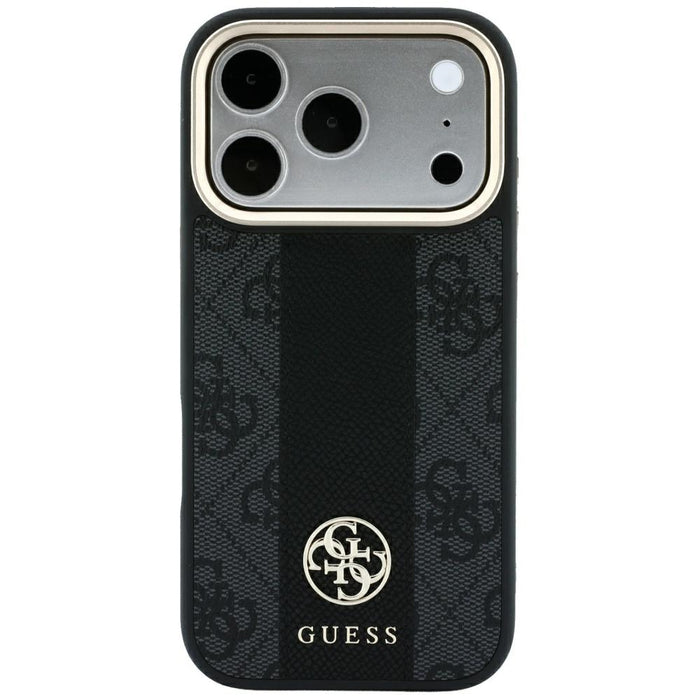 Калъф Guess 4G с кръгли и класически лога MagSafe за iPhone 17 Pro Max / 18 Pro Max - черен