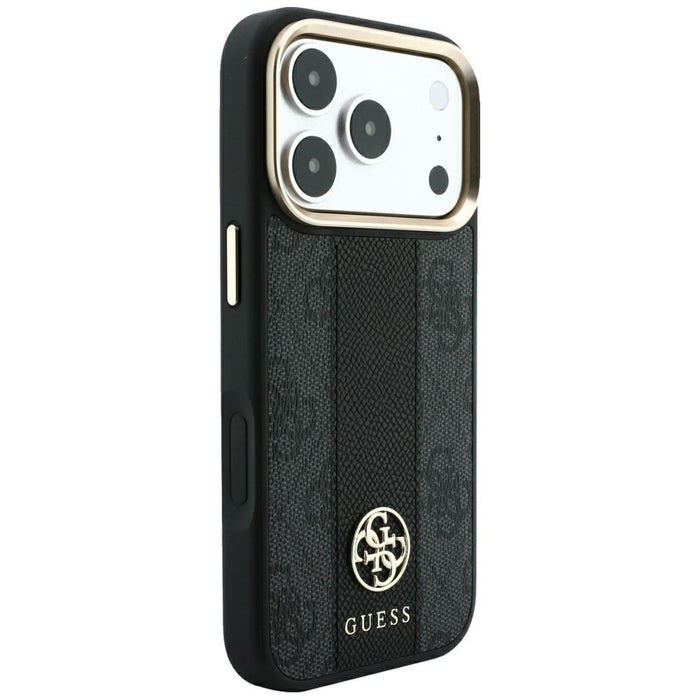 Калъф Guess 4G с кръгли и класически лога MagSafe за iPhone 17 Pro Max / 18 Pro Max - черен