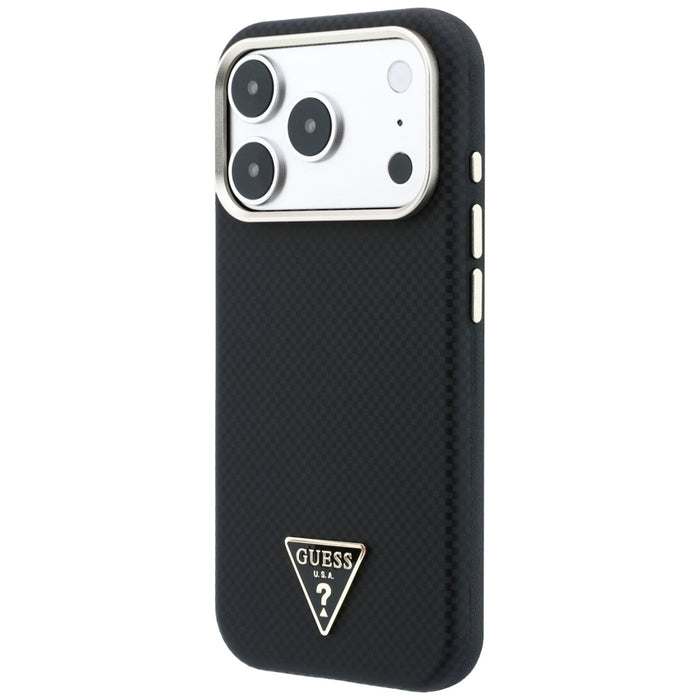 Калъф Guess Kevlar Triangle Logo MagSafe за iPhone 17 Pro / 18 Pro - черен