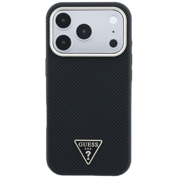 Калъф Guess Kevlar Triangle Logo MagSafe за iPhone 17 Pro / 18 Pro - черен