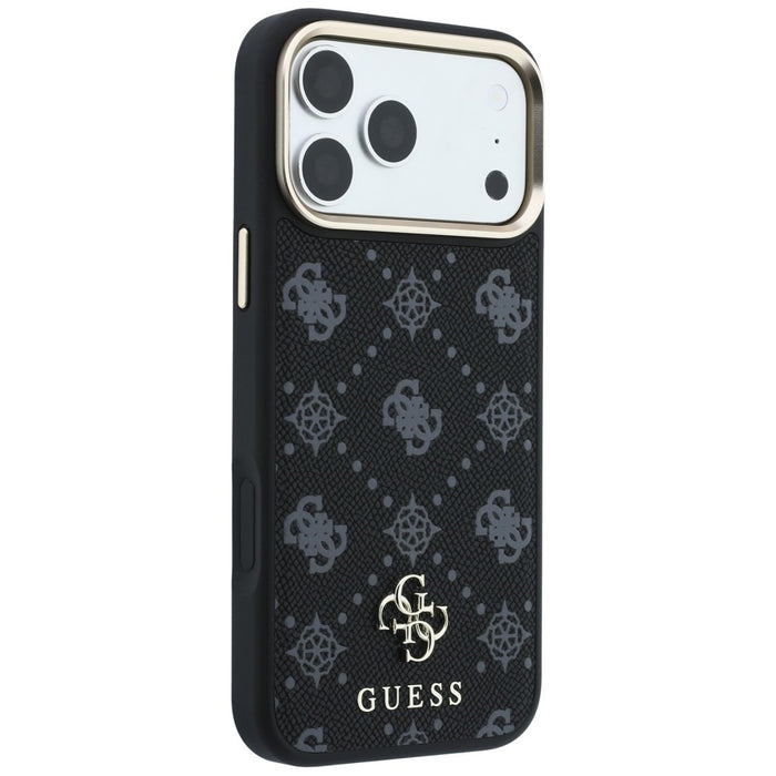 Калъф Guess Peony 4G с малко лого MagSafe за iPhone 17 Pro Max / 18 Pro Max - черен