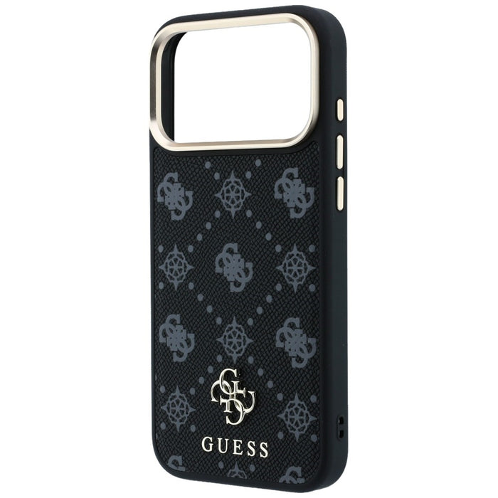 Калъф Guess Peony 4G с малко лого MagSafe за iPhone 17 Pro Max / 18 Pro Max - черен