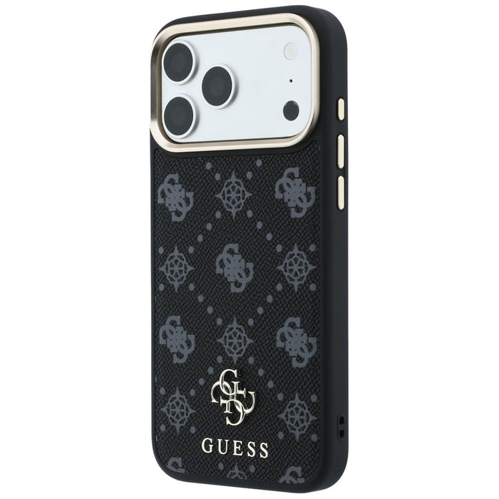 Калъф Guess Peony 4G с малко лого MagSafe за iPhone 17 Pro Max / 18 Pro Max - черен