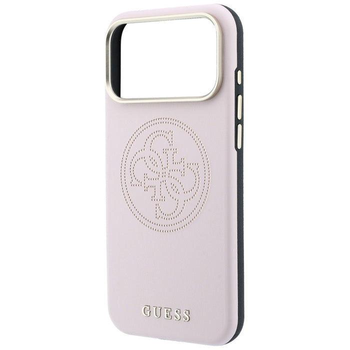 Калъф Guess Perforated 4G MagSafe със златно лого за iPhone 17 Pro Max / 18 Pro Max - розов