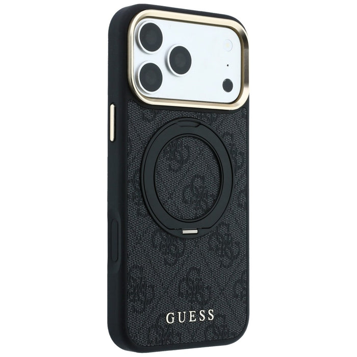 Калъф Guess Ring Stand 360 4G Classic Logo MagSafe за iPhone 17 Pro Max / 18 Pro Max - черен