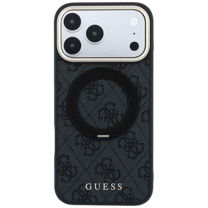 Калъф Guess Ring Stand 360 4G Classic Logo MagSafe за iPhone 17 Pro Max / 18 Pro Max - черен