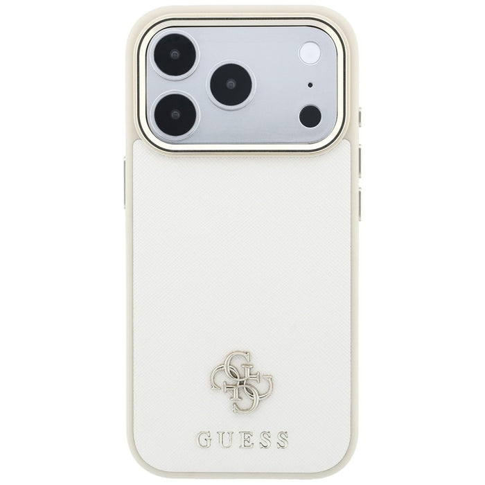 Калъф Guess Saffiano Small 4G & Classic Logo MagSafe за iPhone 17 Pro Max / 18 Pro Max - бежов