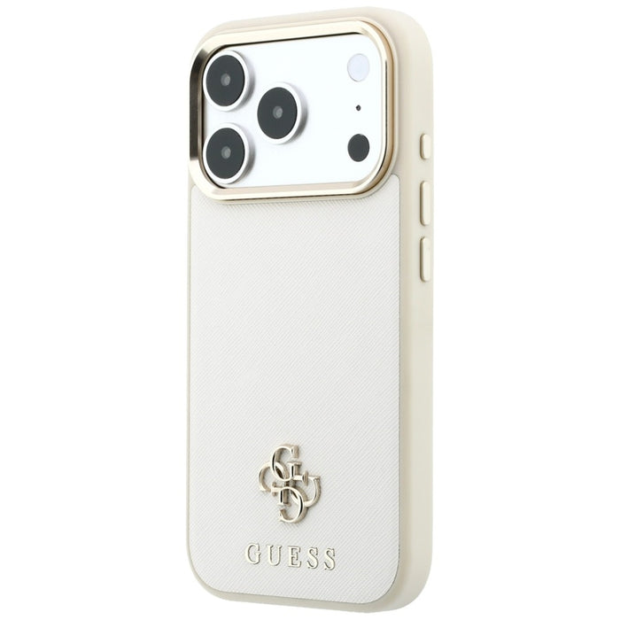 Калъф Guess Saffiano Small 4G & Classic Logo MagSafe за iPhone 17 Pro Max / 18 Pro Max - бежов
