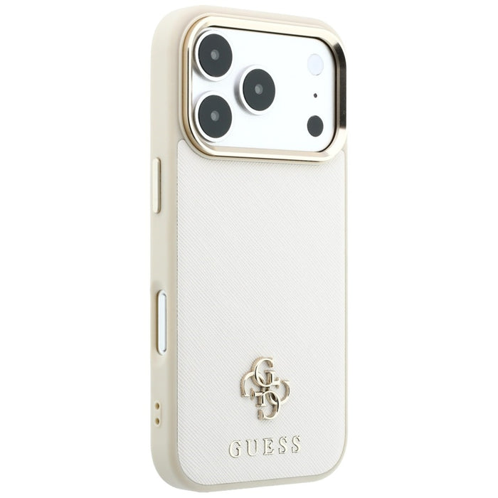 Калъф Guess Saffiano Small 4G & Classic Logo MagSafe за iPhone 17 Pro Max / 18 Pro Max - бежов