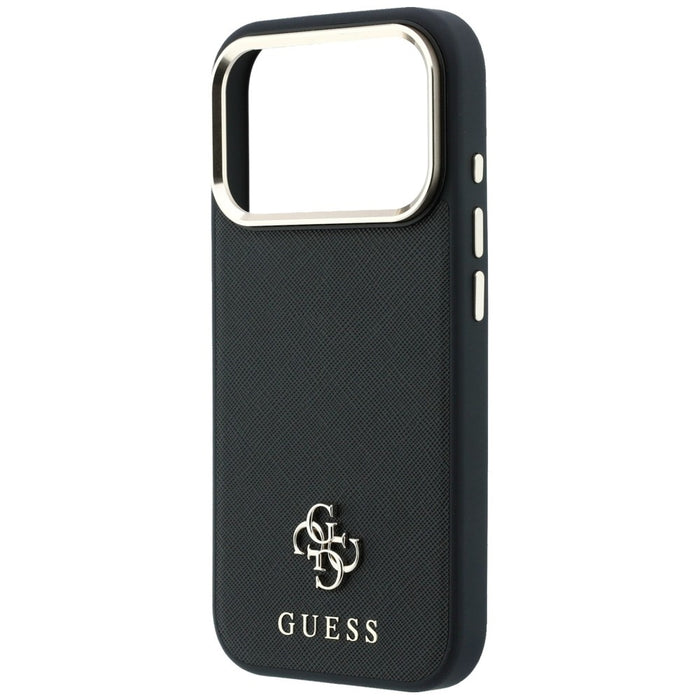 Калъф Guess Saffiano Small 4G & Classic Logo MagSafe за iPhone 17 Pro Max / 18 Pro Max - черен