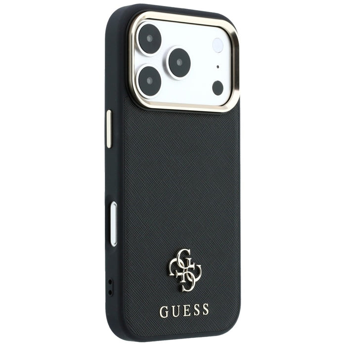 Калъф Guess Saffiano Small 4G & Classic Logo MagSafe за iPhone 17 Pro Max / 18 Pro Max - черен