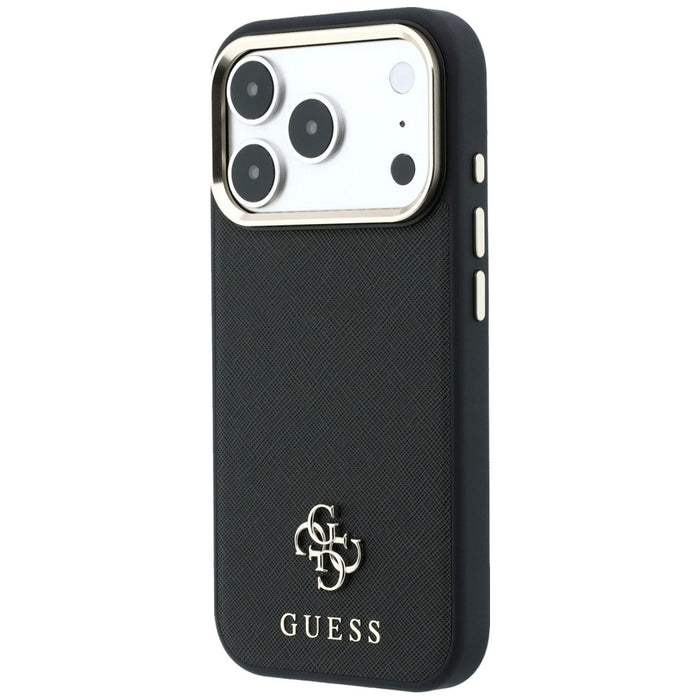 Калъф Guess Saffiano Small 4G & Classic Logo MagSafe за iPhone 17 Pro Max / 18 Pro Max - черен