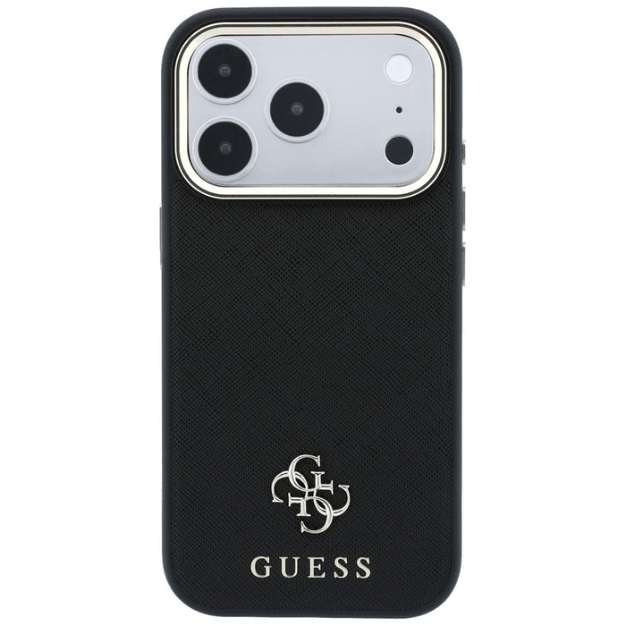 Калъф Guess Saffiano Small 4G & Classic Logo MagSafe за iPhone 17 Pro Max / 18 Pro Max - черен