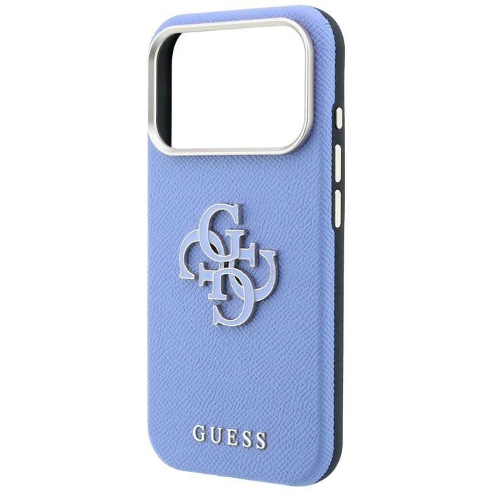 Калъф Guess Grained & Big Resin Logo за iPhone 18 Pro Max / 17 Pro Max - син