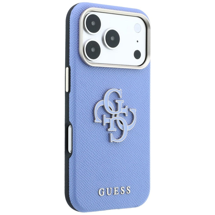 Калъф Guess Grained & Big Resin Logo за iPhone 18 Pro Max / 17 Pro Max - син