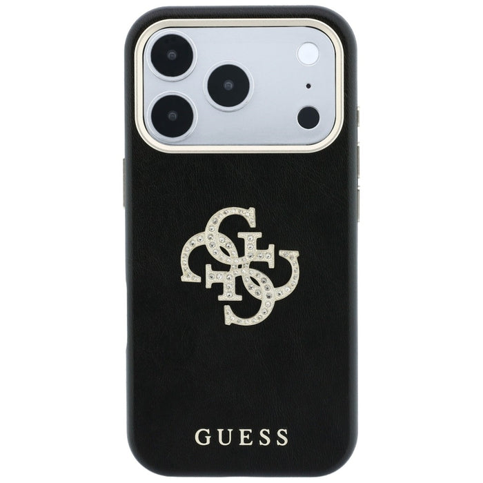 Калъф Guess Smooth & Big Strass Logo за iPhone 18 Pro / 17 Pro - черен