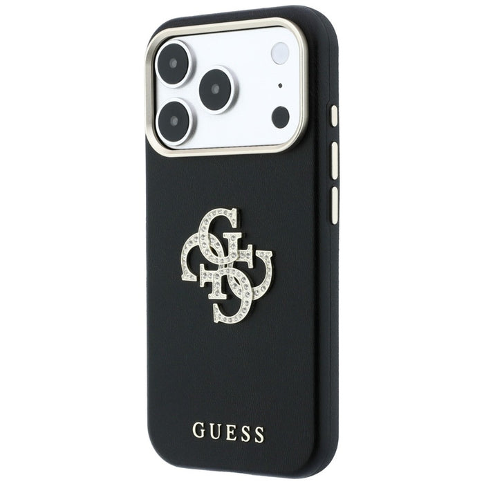 Калъф Guess Smooth & Big Strass Logo за iPhone 18 Pro / 17 Pro - черен