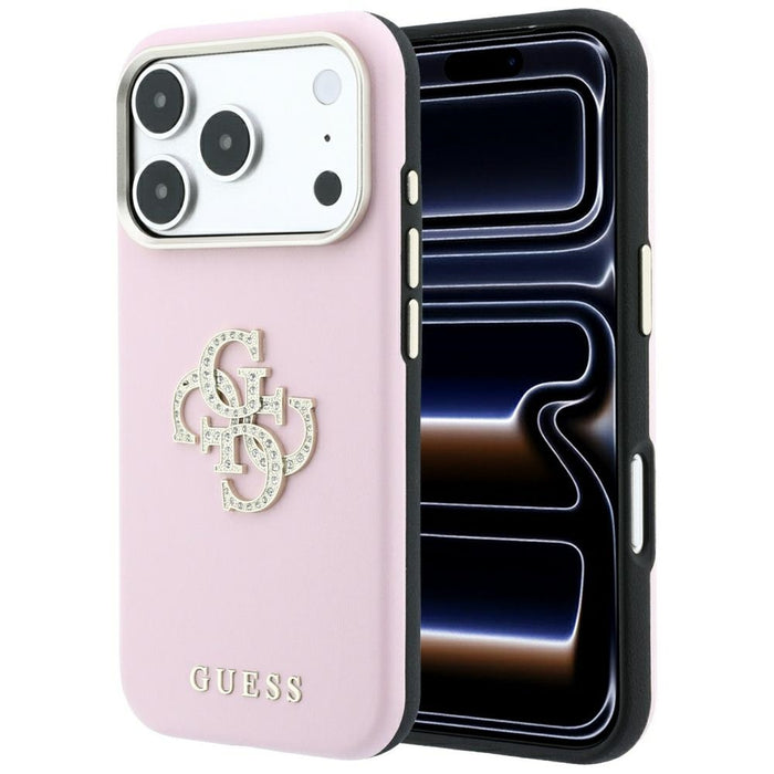 Калъф Guess Smooth & Big Strass Logo за iPhone 18 Pro Max / 17 Pro Max - Розов