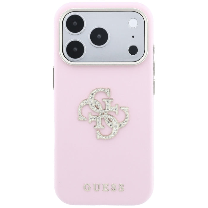 Калъф Guess Smooth & Big Strass Logo за iPhone 18 Pro Max / 17 Pro Max - Розов