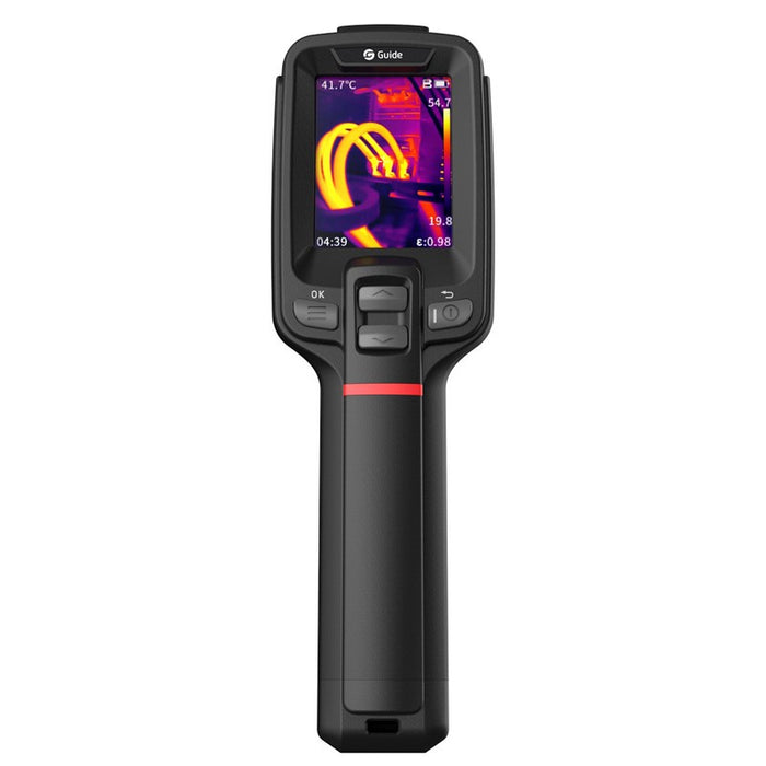 Термовизионна камера Guide Sensmart E1+ с ванадиев оксид, неохлаждани фокални равнинни решетки, черна, 120 x 90 пиксела, вграден LCD дисплей