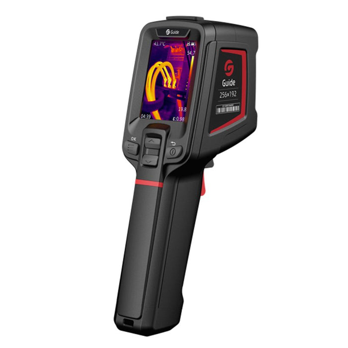 Термовизионна камера Guide Sensmart E2+ с ванадиев оксид, неохлаждани фокални равнинни решетки, черна, 256 x 192 пиксела, вграден LCD дисплей