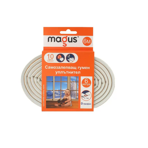 ГУМЕН УПЛЪТНИТЕЛ MAGUS 6 М D-ПРОФИЛ БЯЛ