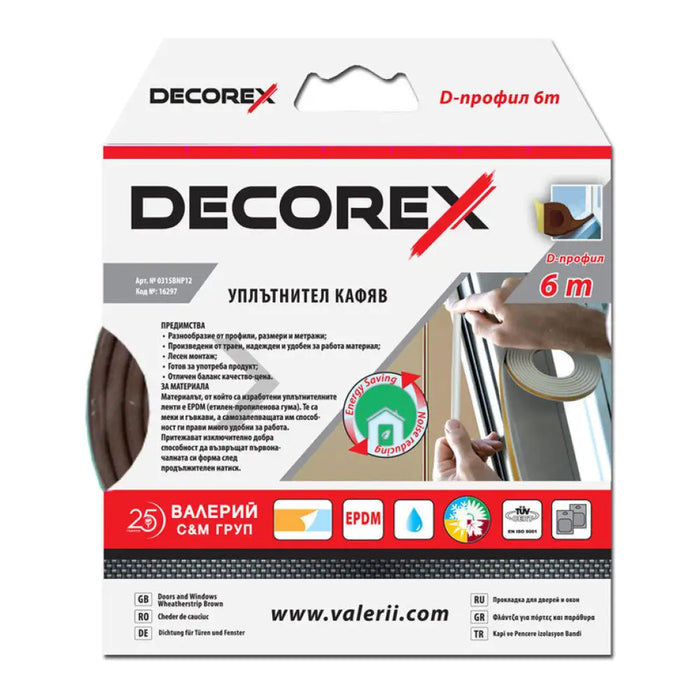 ГУМЕН УПЛЪТНИТЕЛ D-ПРОФИЛ DECOREX