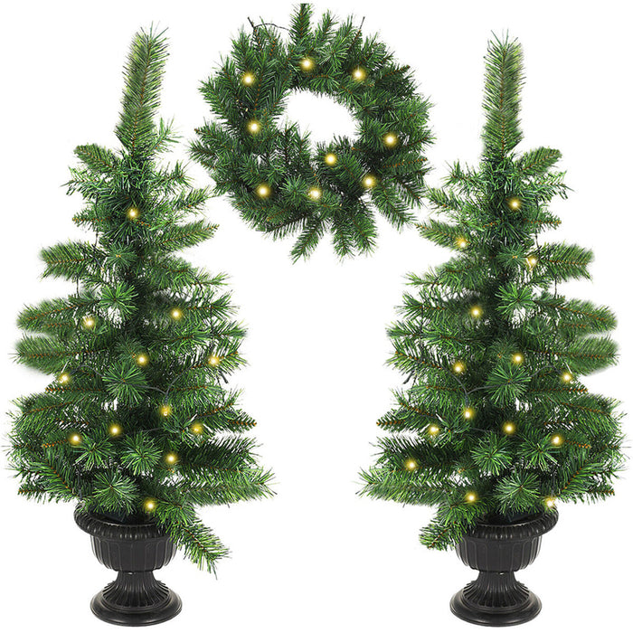 КОЛЕДЕН КОМПЛЕКТ ЗА ВХОДНА ВРАТА 2 ЕЛХИ И ВЕНЕЦ LED H & S COLLECTION 767802350