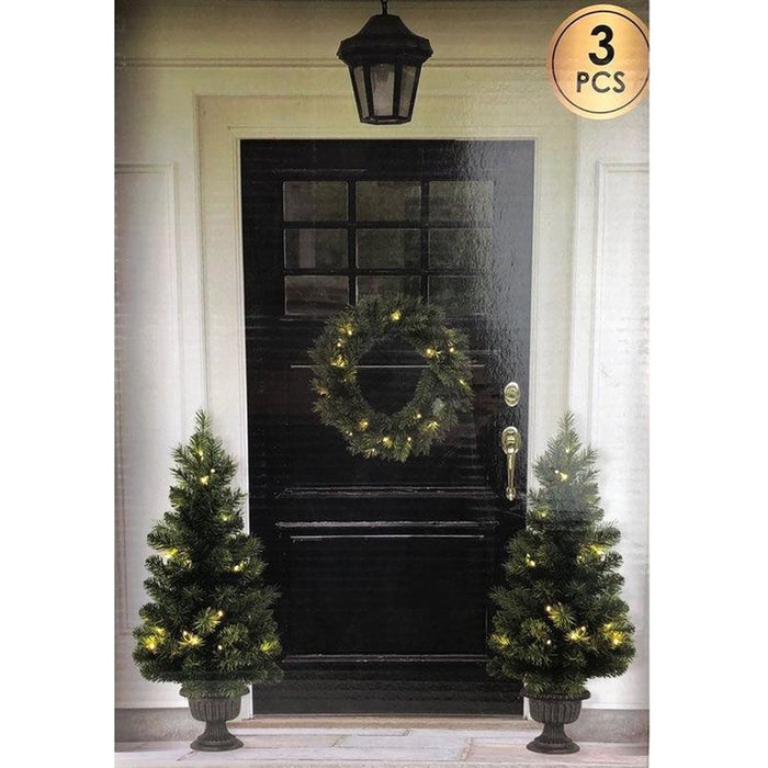 КОЛЕДЕН КОМПЛЕКТ ЗА ВХОДНА ВРАТА 2 ЕЛХИ И ВЕНЕЦ LED H & S COLLECTION 767802350