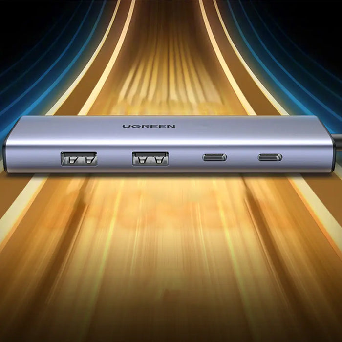 Хъб Ugreen CM500 USB C към HDMI / 2x USB - C USB - A сив
