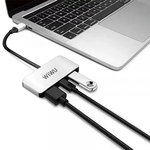 Хъб WiWU HUB Alpha C2H Type - C към 1x USB3.0 + 1 x HDMI сив